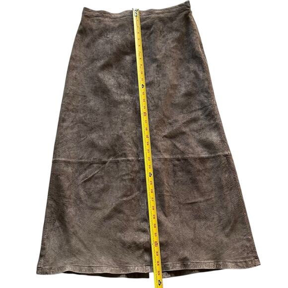 Vintage Skirt Womens Size 14 Brown Leather Western Modest Rustic Rodeo Retro - Picture 2 of 7